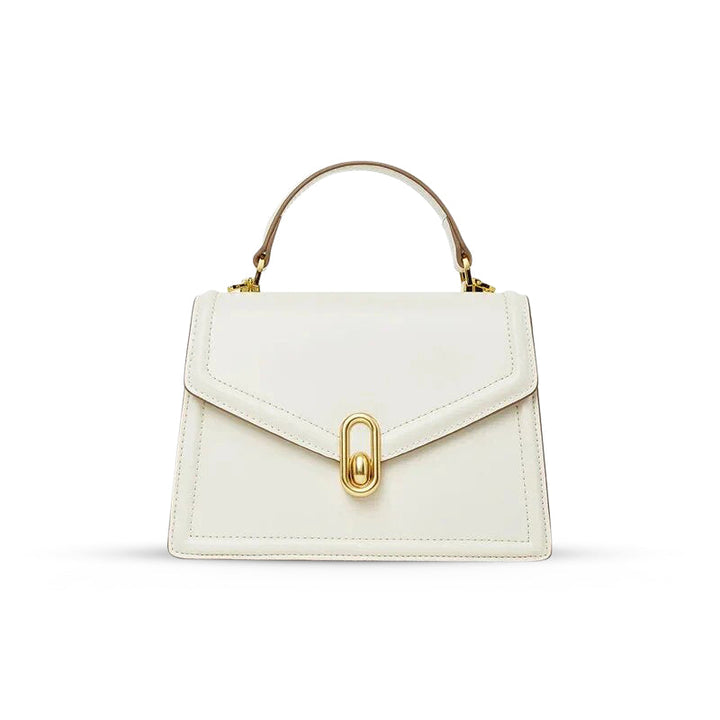 Elena | Structured Women's Handbag with Top Handle & Gold Closure – Elegant City Bag