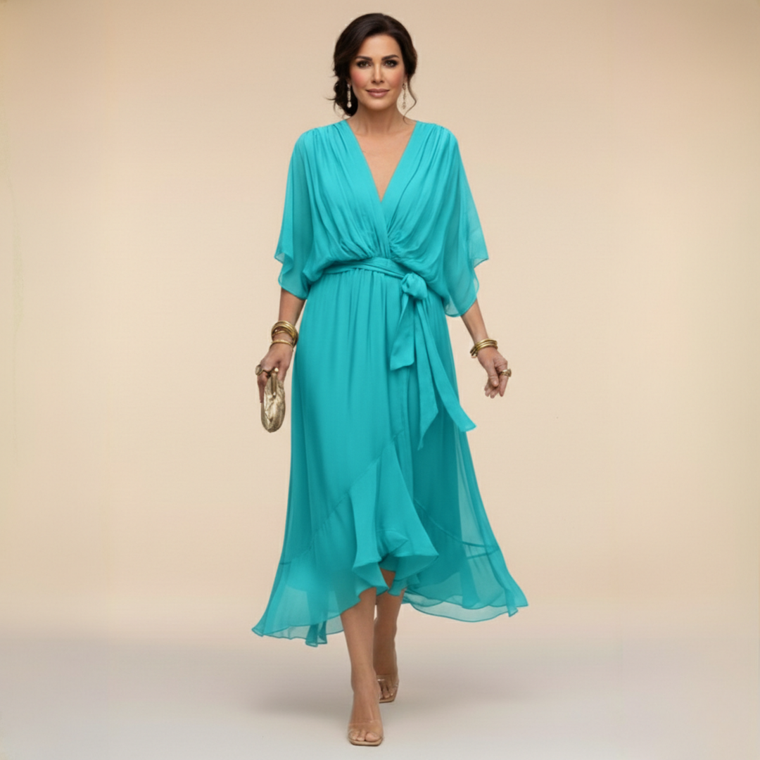 Monica | Chiffon V-Neck Maxi Dress
