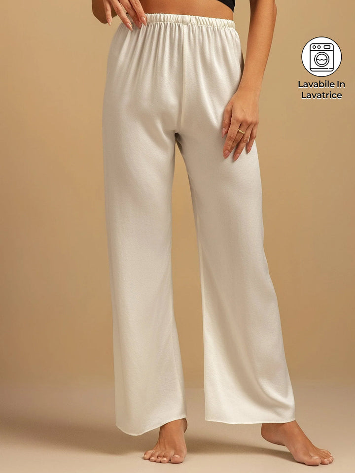 Clare | Wide-Leg Silk Trousers