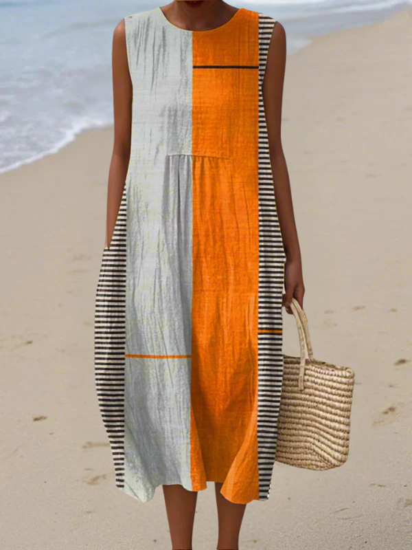 May | Color Block Midi Dress