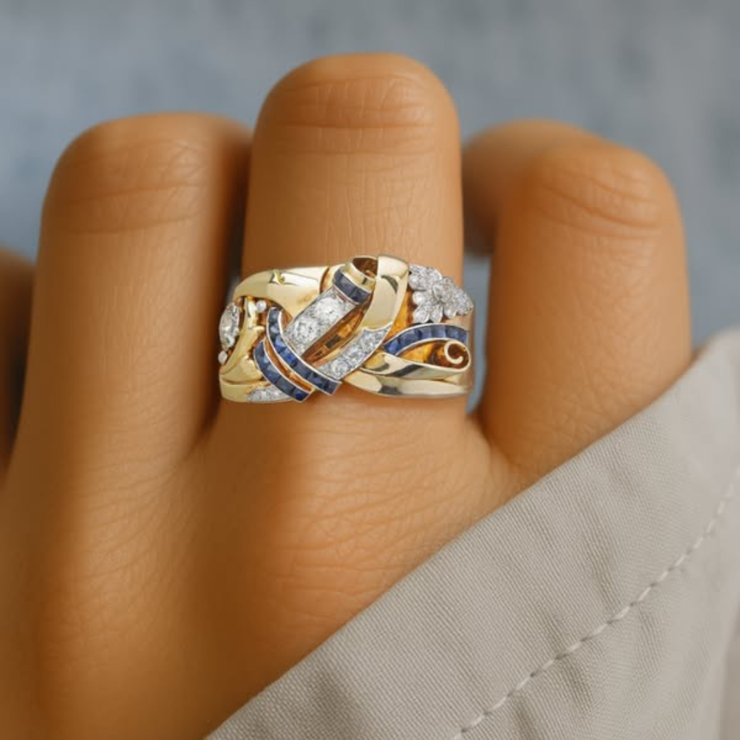 Delia | Gold Vintage Zirconia Ring