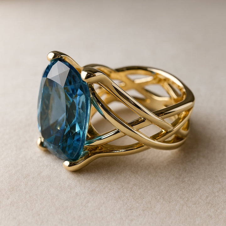 Melissa | Vintage Gold Blue Zirconia