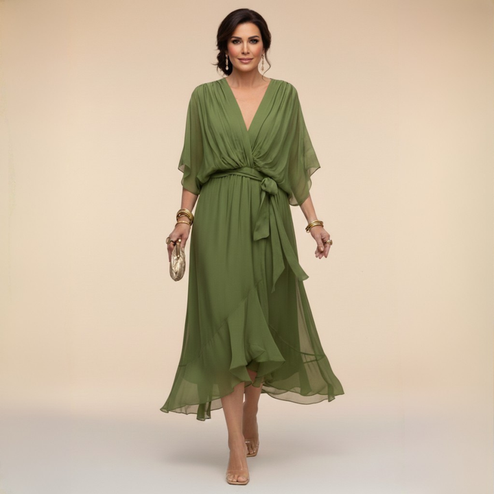 Monica | Chiffon V-Neck Maxi Dress