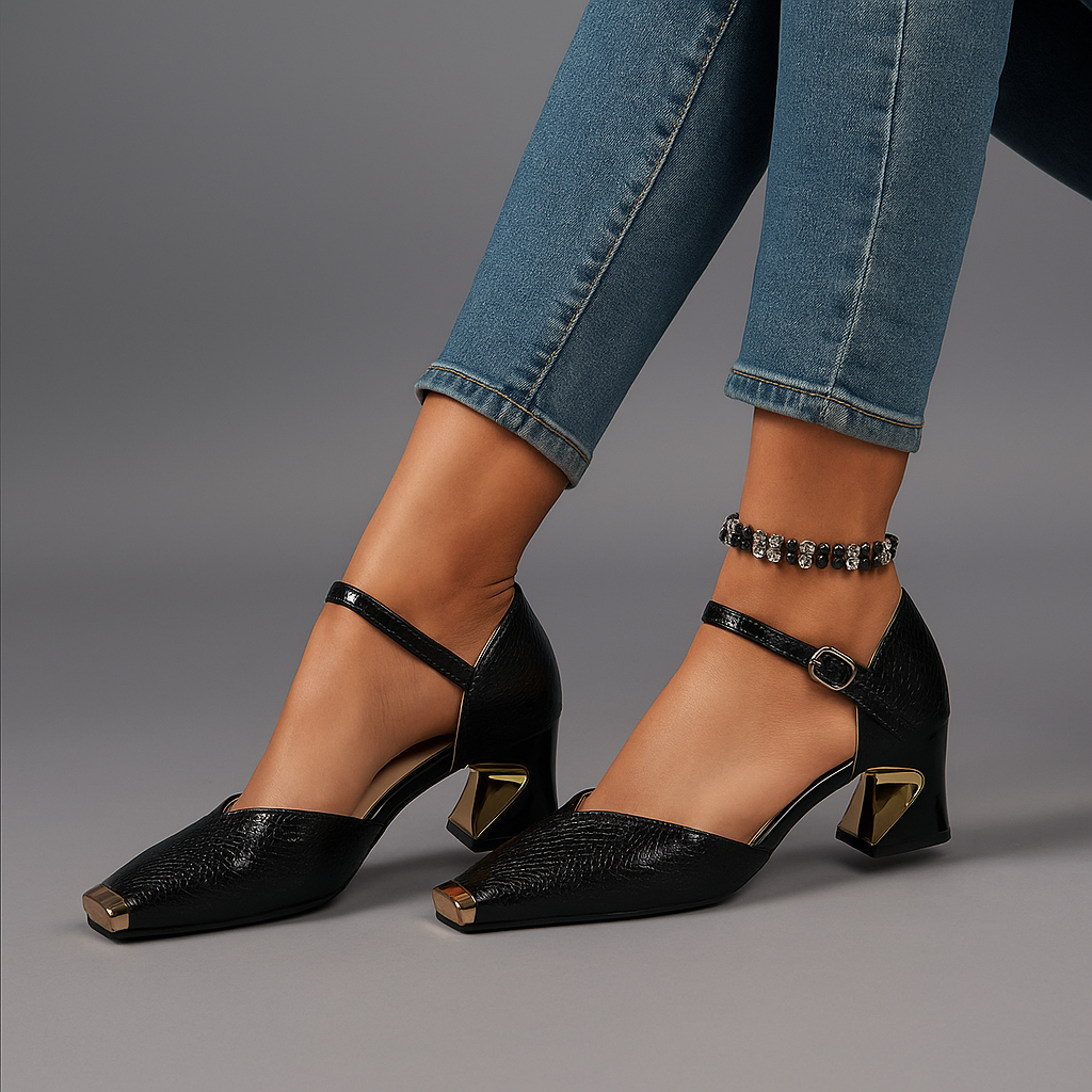 Penny | Metal-Tip Stiletto Heels