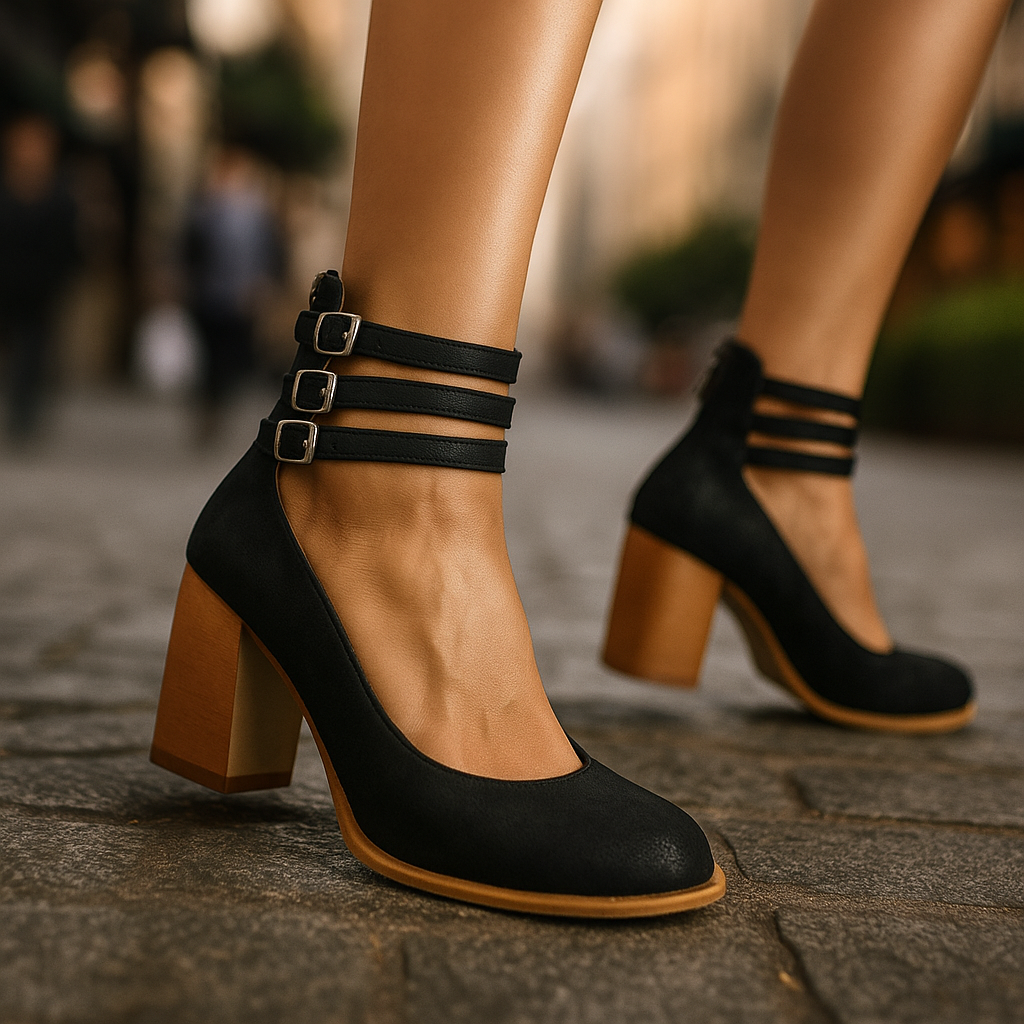 Aurelia | Premium Leather Block Heel Pump
