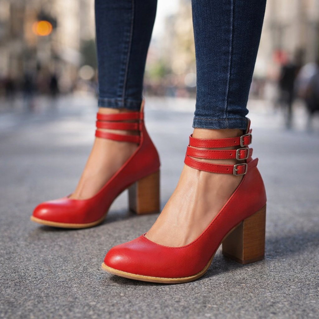 Aurelia | Premium Leather Block Heel Pump