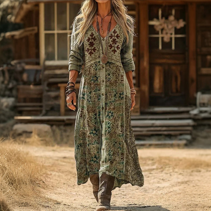 Katrine | Long Sleeve Relaxed Midi Dress