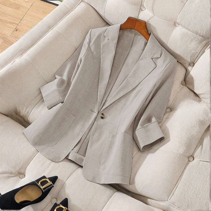 Gillian | Classy Button Front Long Sleeve Office Blazer Coat