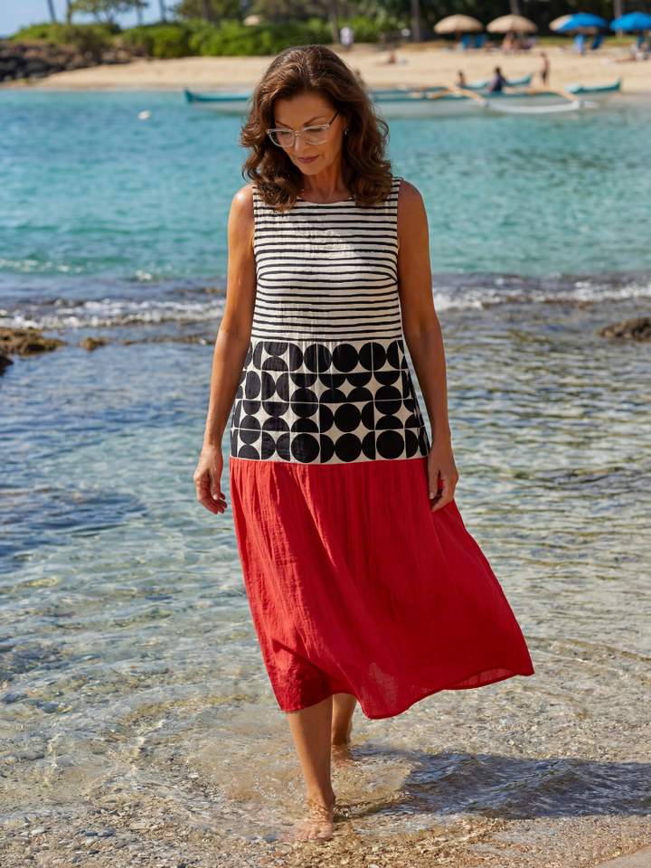 Mabel | Lightweight Striped Midi Dress