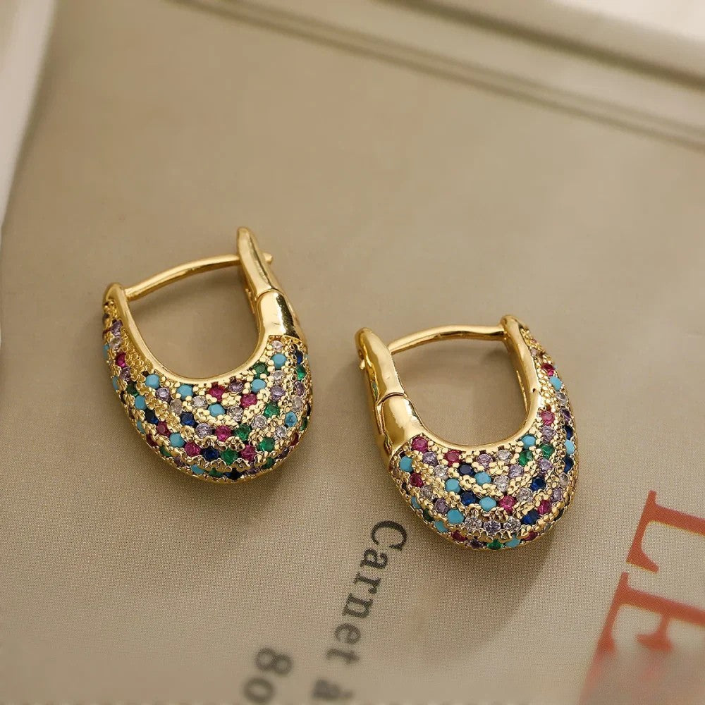 Bethany | Colorful Earrings in Inlay Design