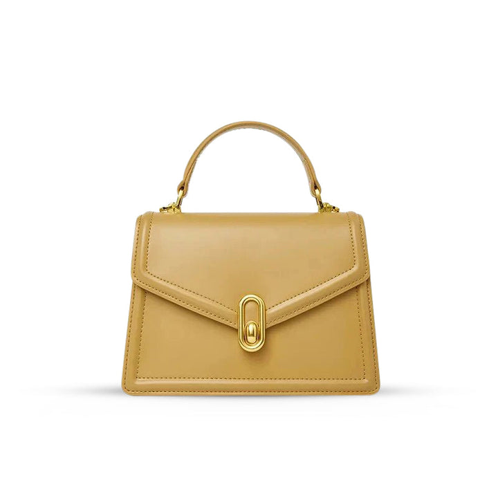Elena | Structured Women's Handbag with Top Handle & Gold Closure – Elegant City Bag