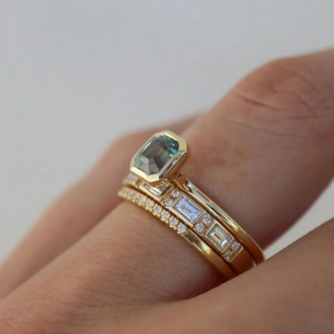 Elise | Vintage Gold Blue Ring