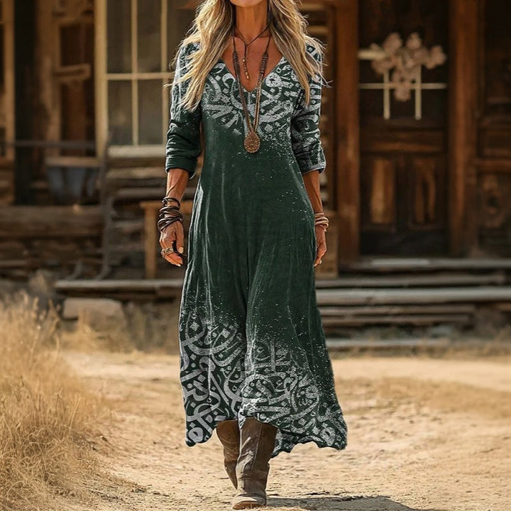 Celestine | Relaxed Long Sleeve Print Dress