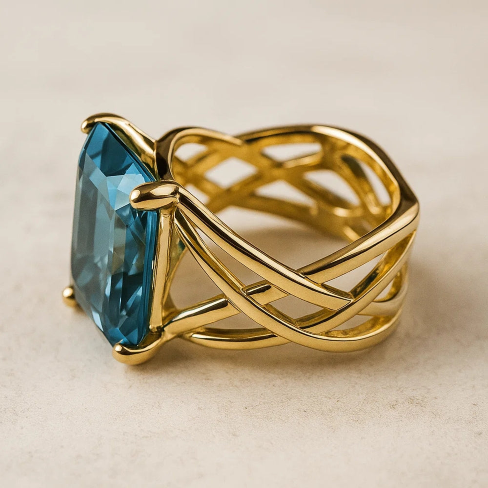 Melissa | Vintage Gold Blue Zirconia