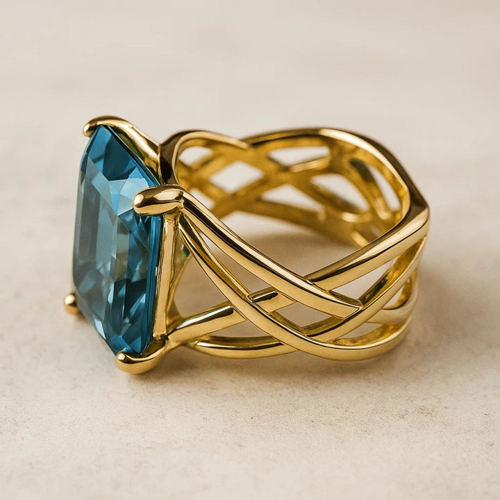 Melissa | Vintage Gold Blue Zirconia