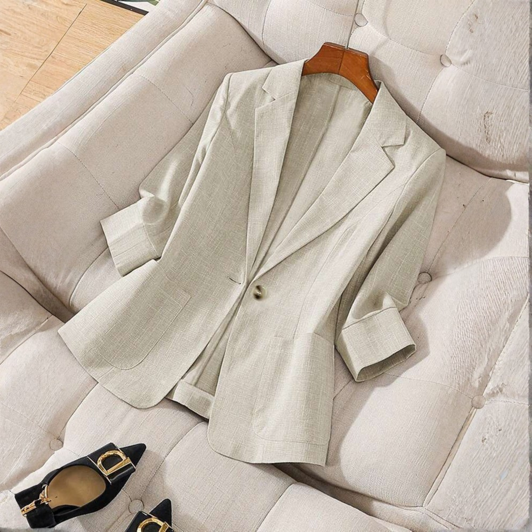 Gillian | Classy Button Front Long Sleeve Office Blazer Coat