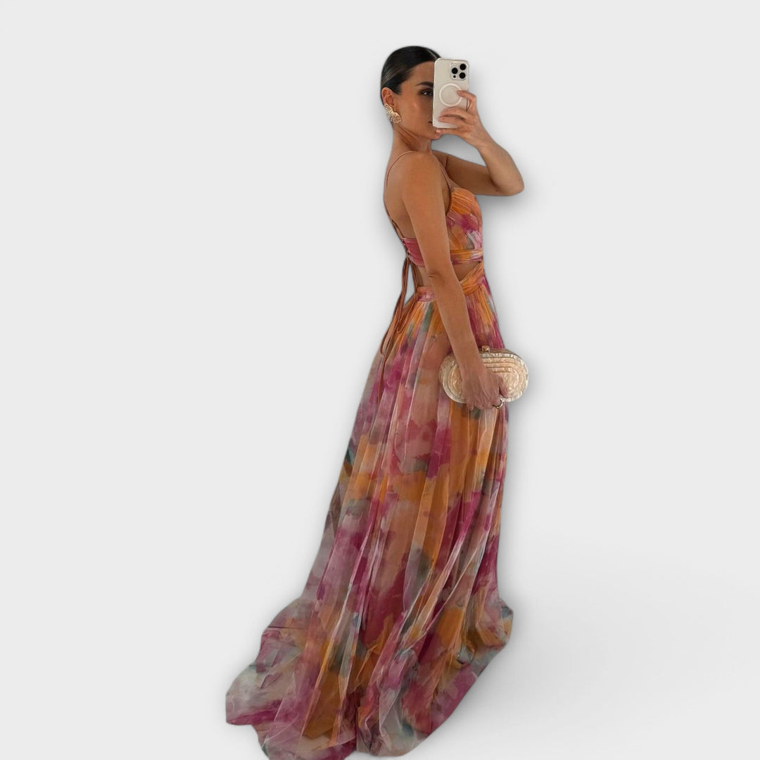 Annai | Elegant Mesh Maxi Dress