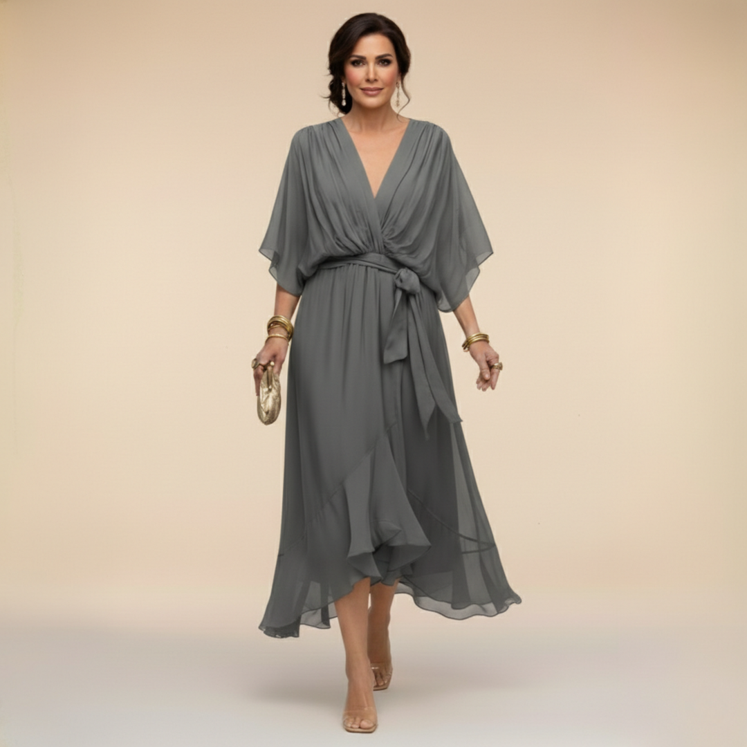 Monica | Chiffon V-Neck Maxi Dress