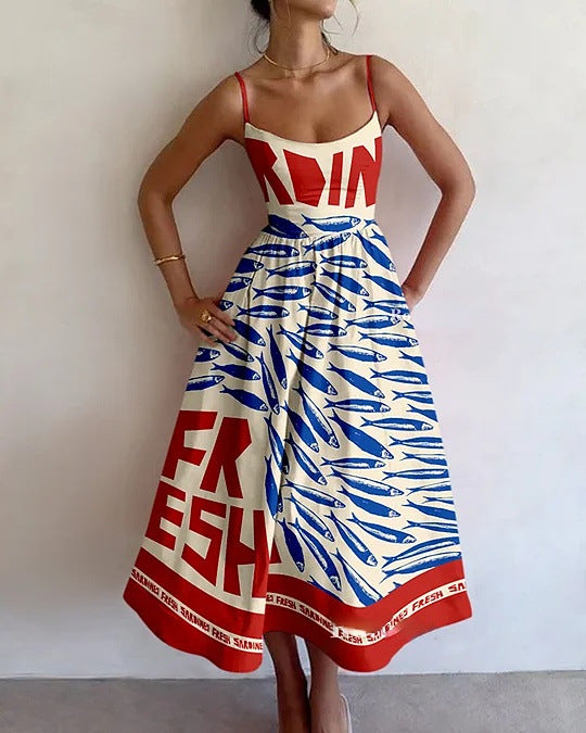 Waverly | Coastal Art Midi Dress