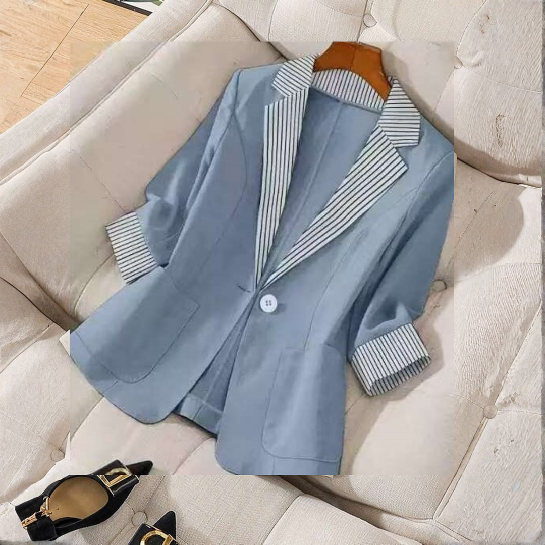 Gillian | Classy Button Front Long Sleeve Office Blazer Coat