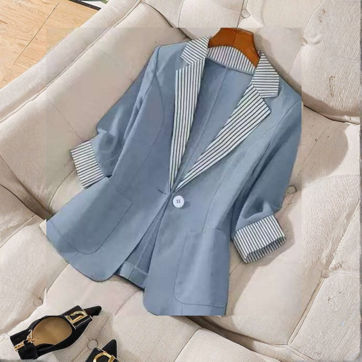 Gillian | Classy Button Front Long Sleeve Office Blazer Coat