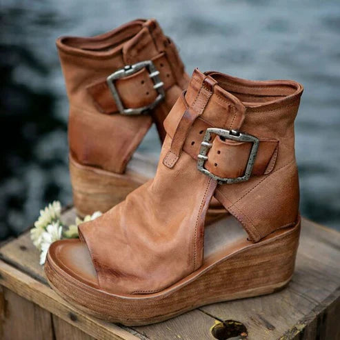 Rodel | Open Toe Buckle Ankle Boots