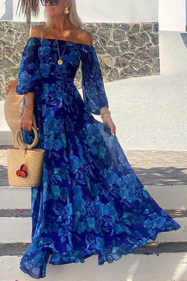 Cosette™ | Women's Wedding Guest Floral Off Shoulder Maxi Dress Evening