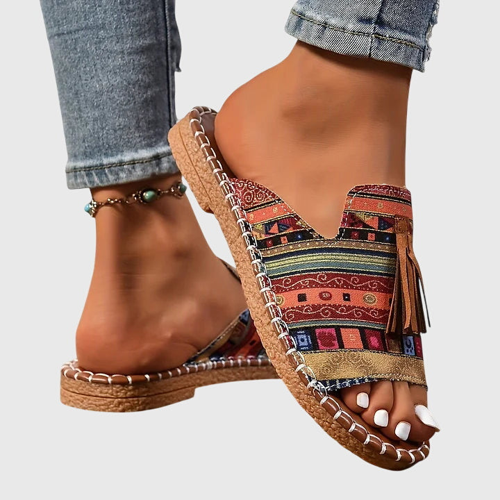 Natalie™ | Bohemian Sandals with Pom Poms