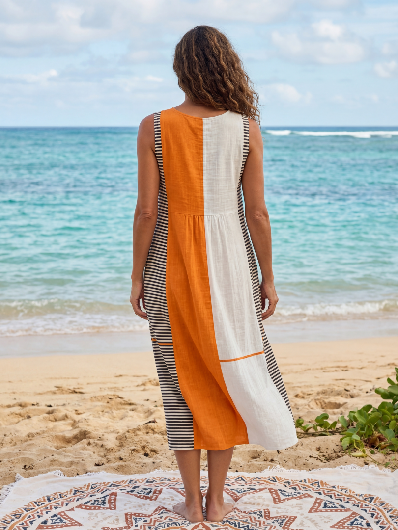 Owen | Casual Striped Midi Dress