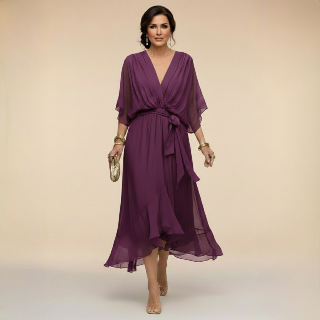 Monica | Chiffon V-Neck Maxi Dress