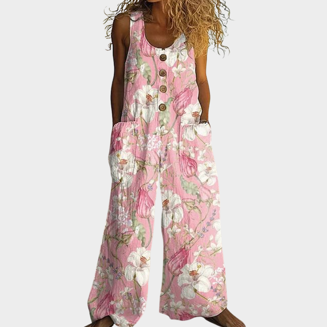 Quendale | Tapestry Print Casual Jumpsuit