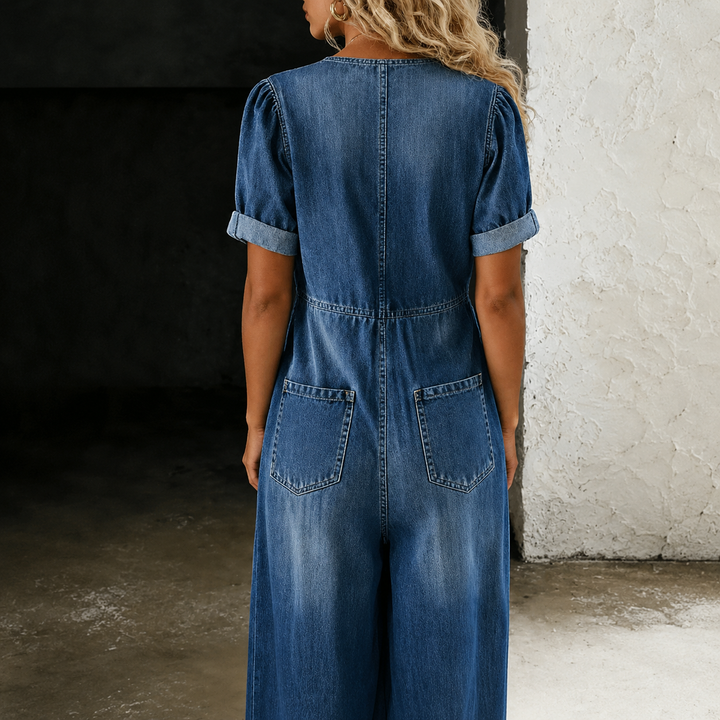 Maya | Indigo Wash Wide Leg Playsuit