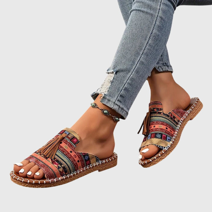 Natalie™ | Bohemian Sandals with Pom Poms