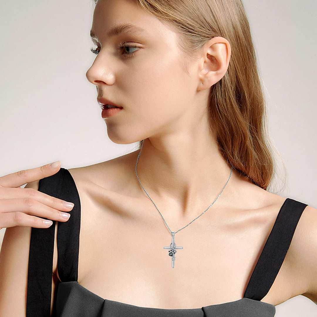Selina™ | Cross Pendant Necklace with Paw