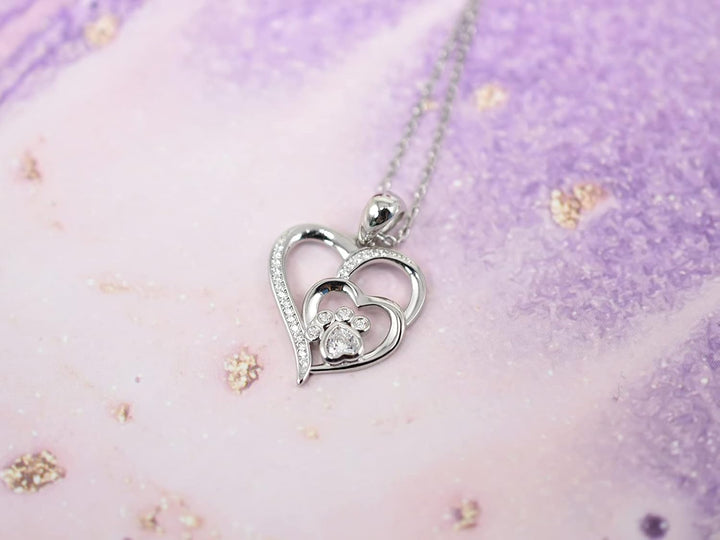 Aurielle™ | Heart and Paw Shaped Pendant Necklace