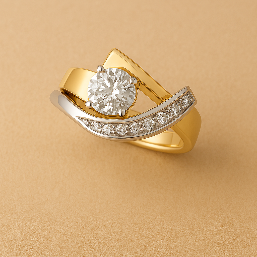 Peta | Vintage Gold Silver Zirconia