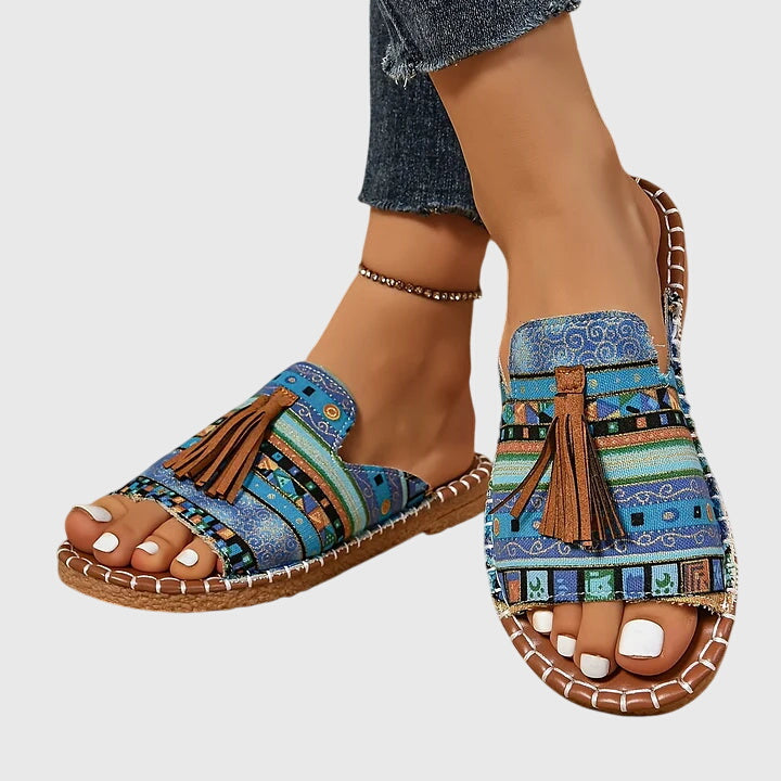 Natalie™ | Bohemian Sandals with Pom Poms