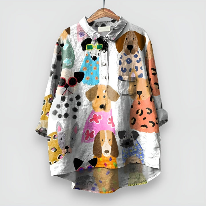 Georgie™ | Women's Shirt with Dog Print