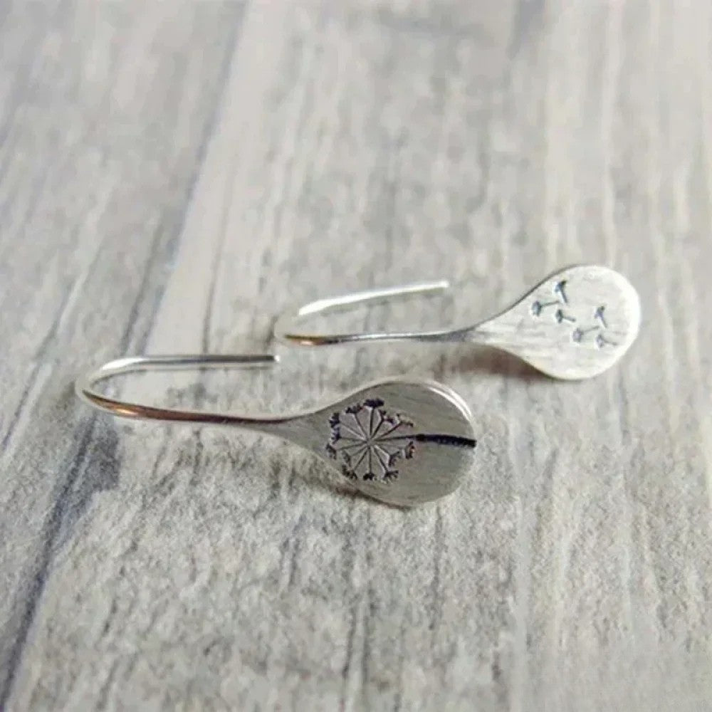 Eva | Silver Earrings in Dandelion Leaf Design