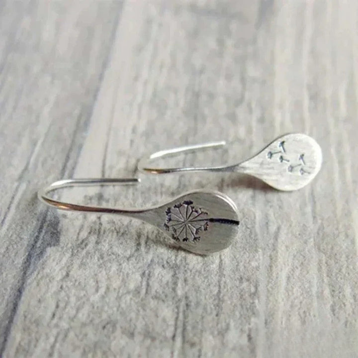 Eva | Silver Earrings in Dandelion Leaf Design