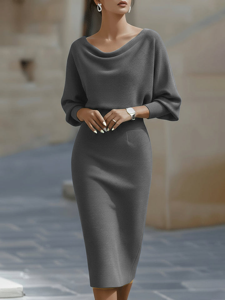 Ballachulish | White Draped Batwing Midi Dress