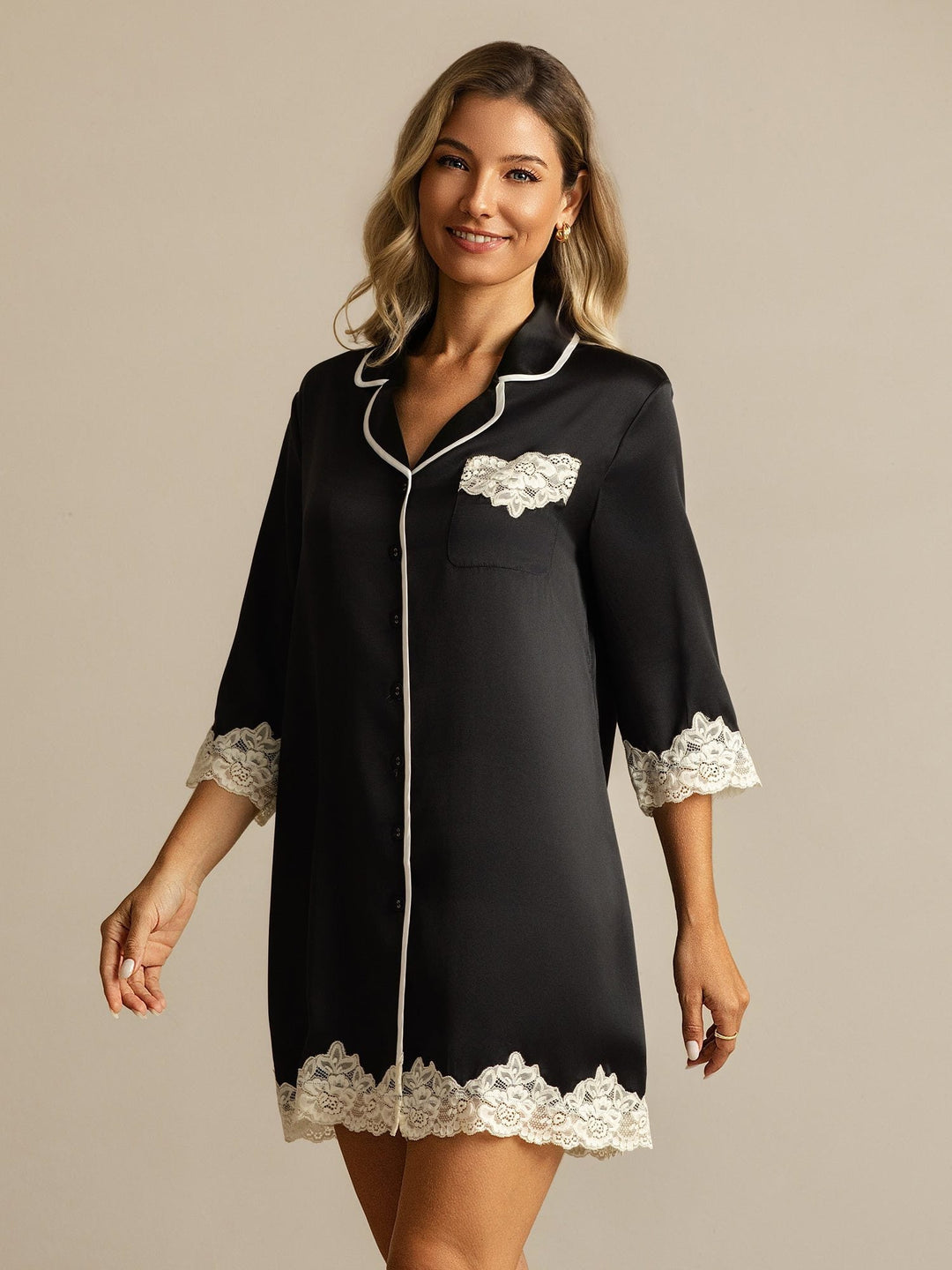 Lara | Chic Lace Trim Nightgown