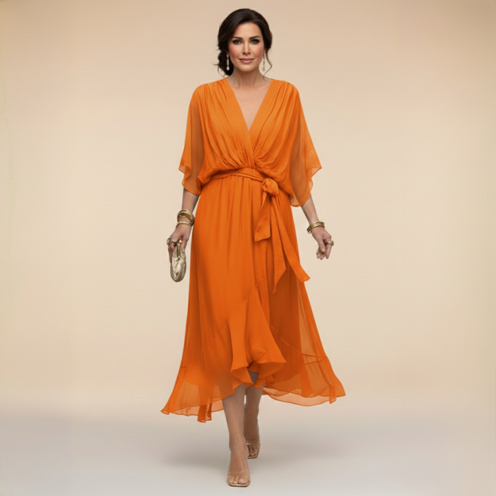 Monica | Chiffon V-Neck Maxi Dress