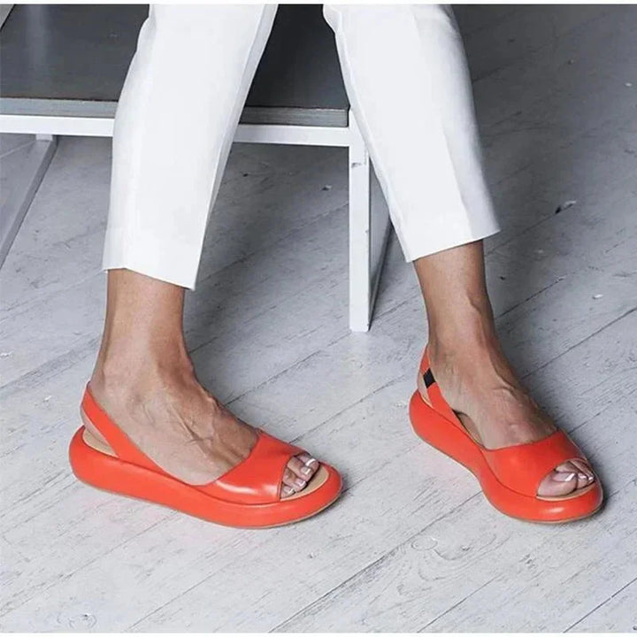 Gight | Open Toe Platform Flats