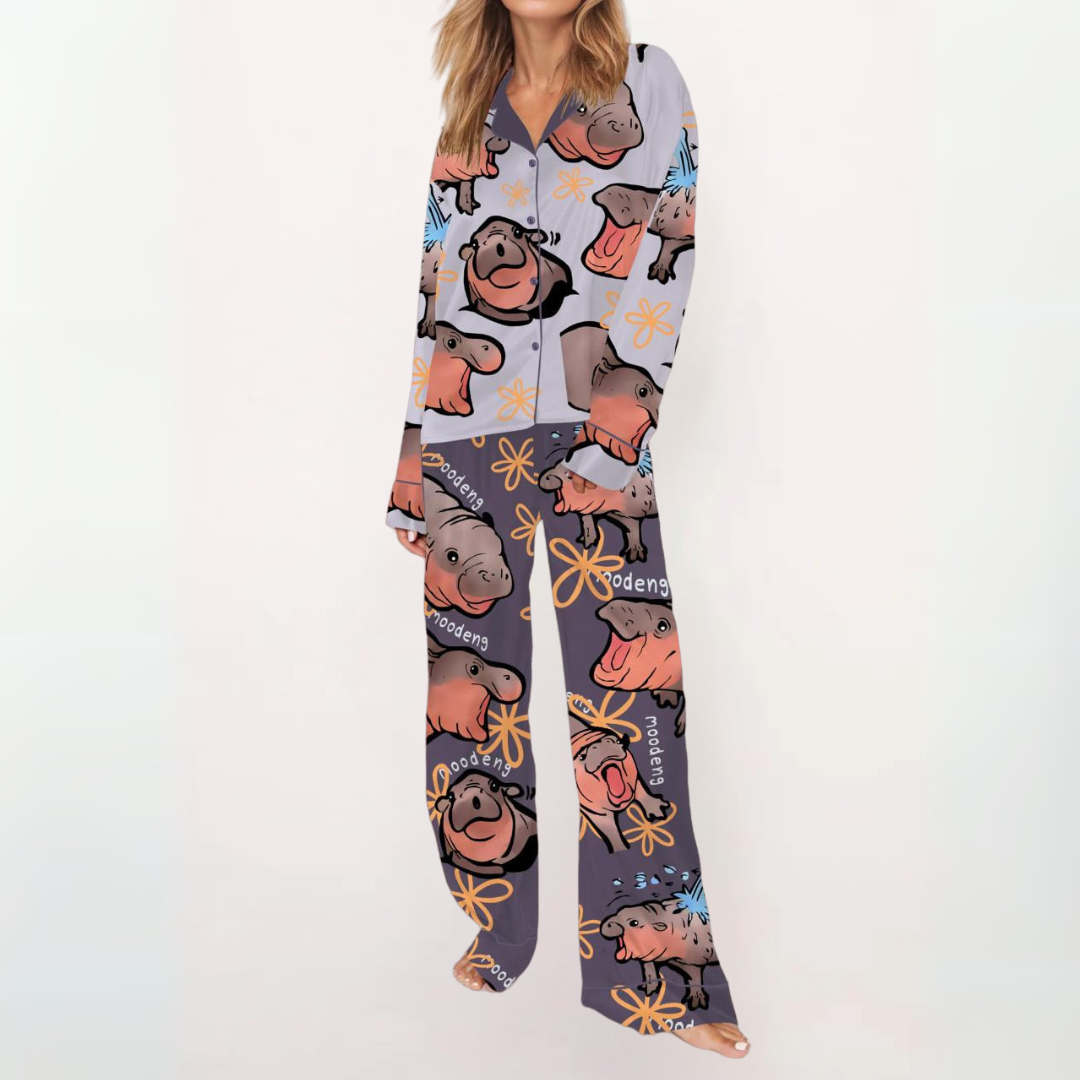 Sylvia™ | Casual Printed Button Down Top and Comfy Pajama