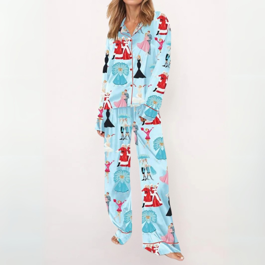 Sylvia™ | Casual Printed Button Down Top and Comfy Pajama