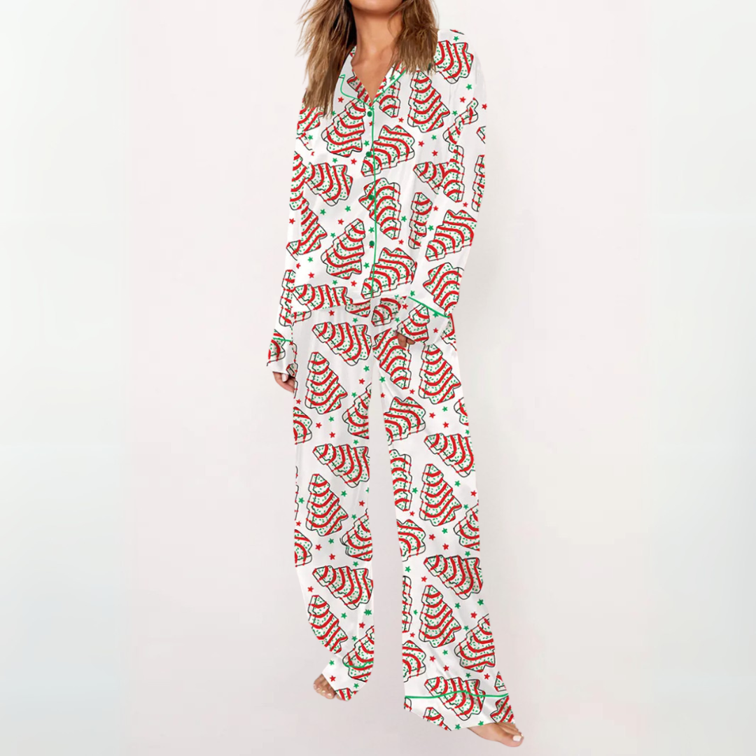 Sylvia™ | Casual Printed Button Down Top and Comfy Pajama