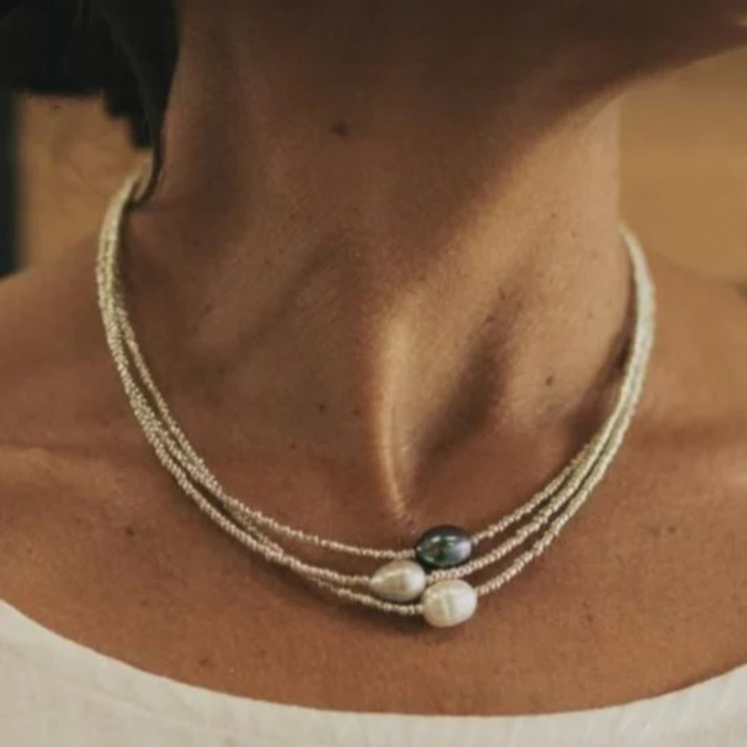 Alma | Classic Pearl Charm Necklace