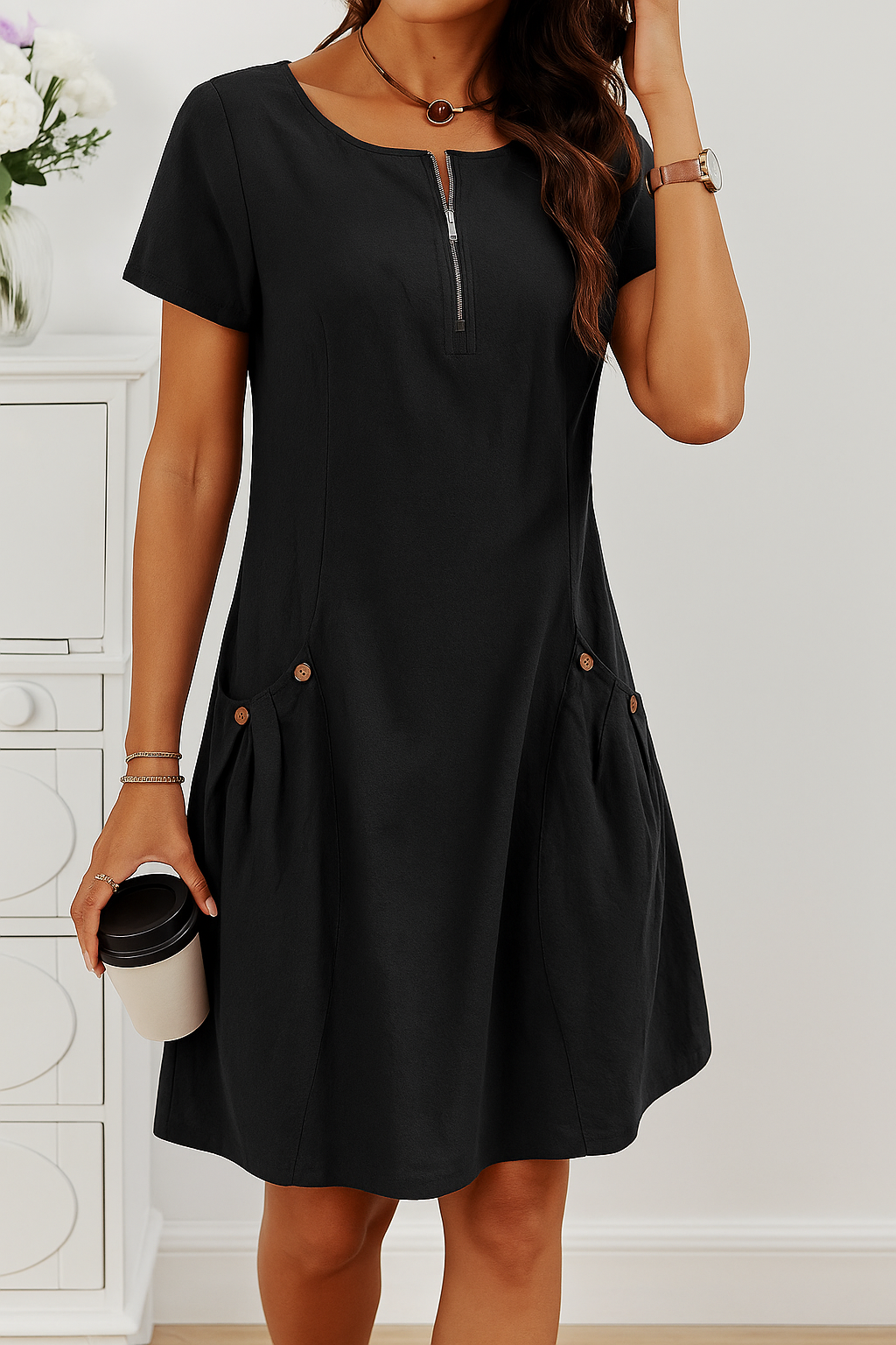 Clarissa™ | Summer Dress with Button Details