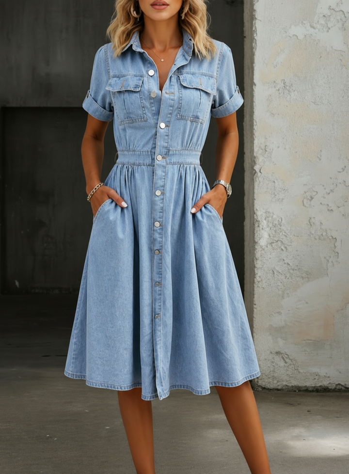 Débora | Short Sleeve Denim Dress